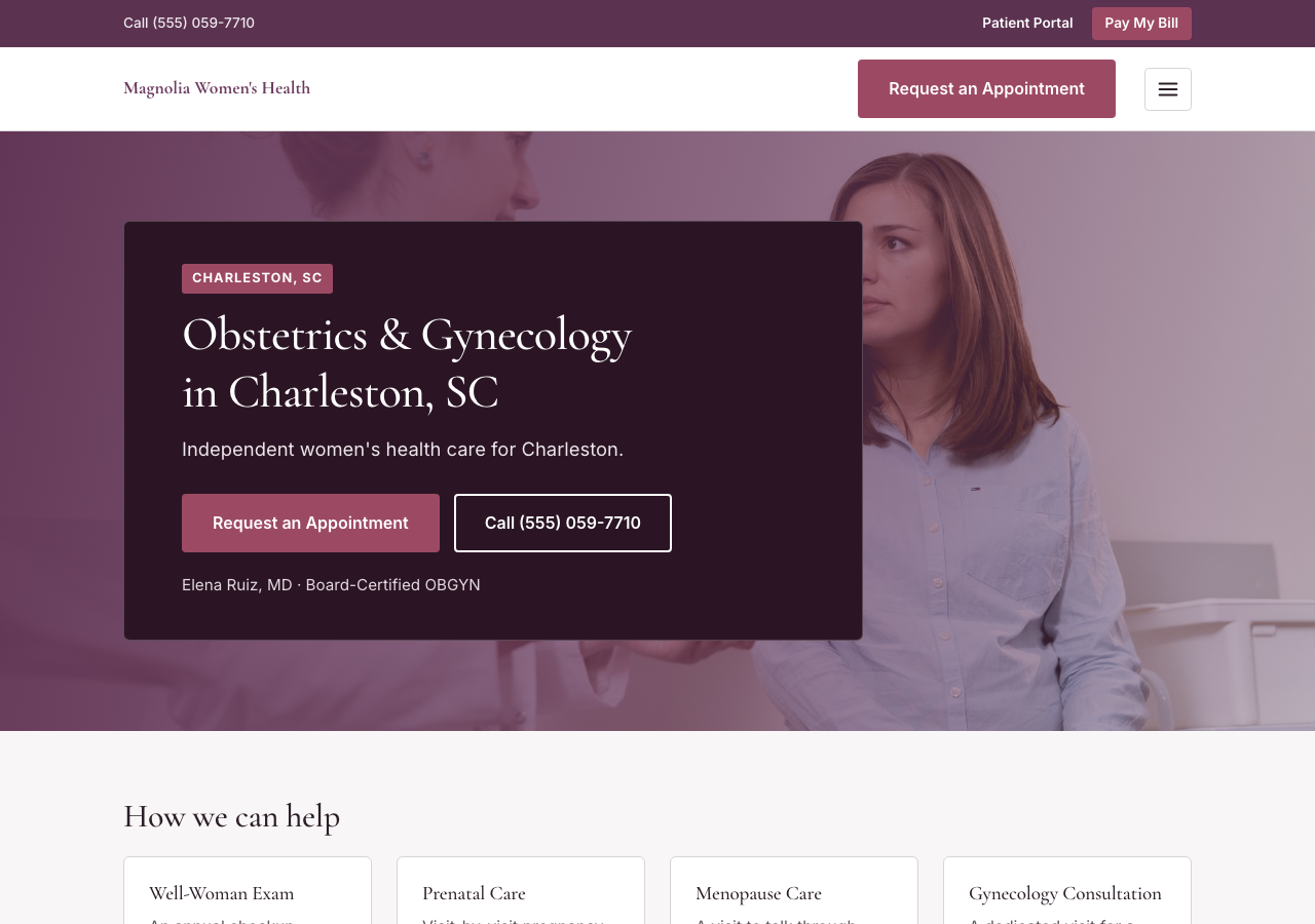 Homepage of Magnolia Women's Health